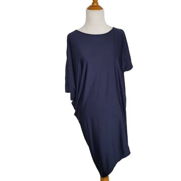 Athleta Sunlover Hilo UPF Dress Asymmetrical Navy Stretchy Women XXS - Picture 2 of 12